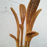 Rattan coat rack