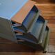 Trieurs, racks à courrier modulaire, 3 tiroirs, orange et gris, vintage 70s