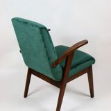 Fauteuil en velours vert d’années 1970