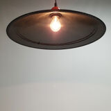 Postmodern black steel and red hanging pendant,1980s