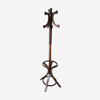 Porte manteau vintage perroquet démontable en bois vernis