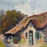 Tableau HST "Landscape at the Cottage" J. De Beaucourt (20th century school)