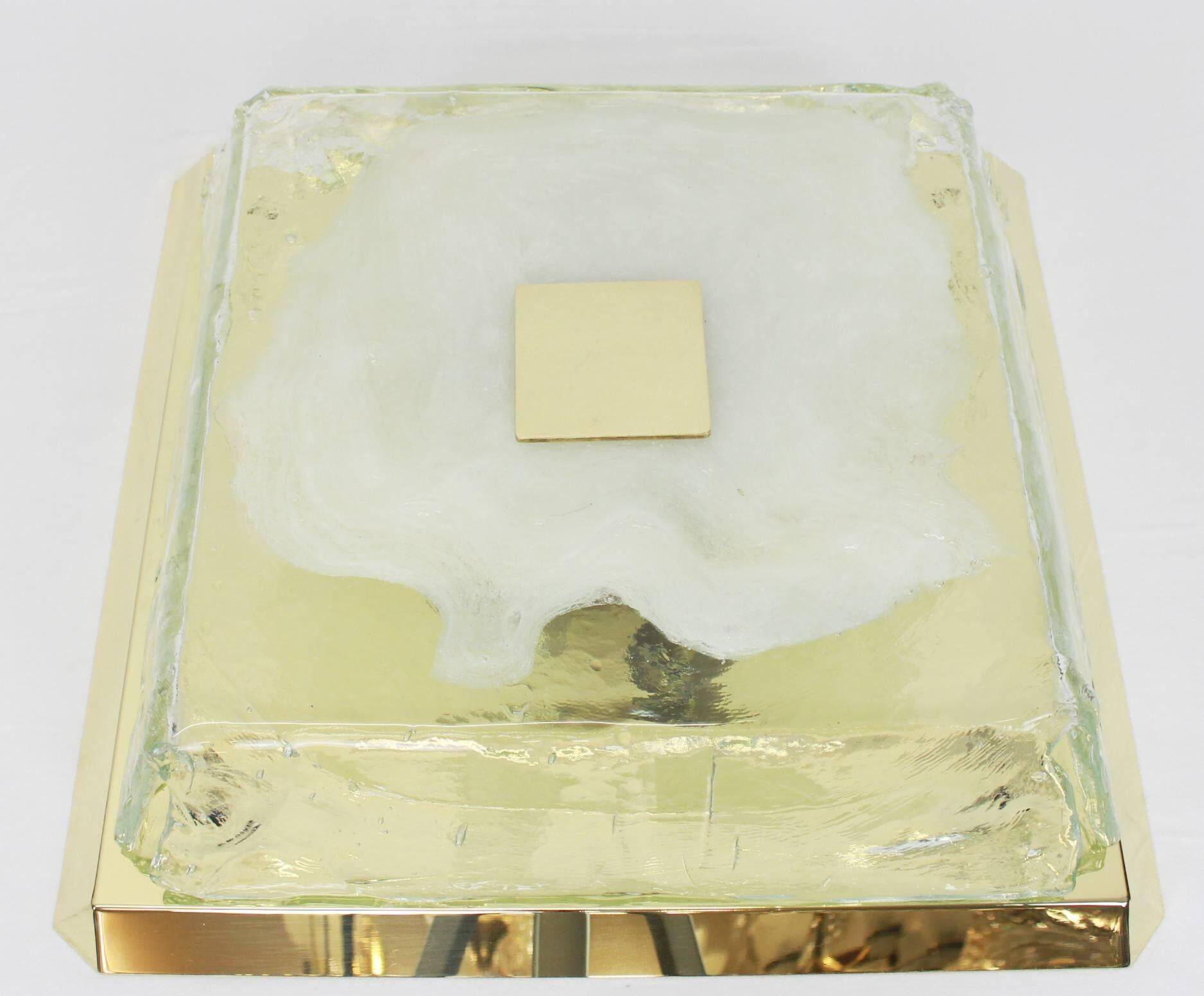 Square ceiling light Kalmar in organic Murano glass, Austria, 1960s.