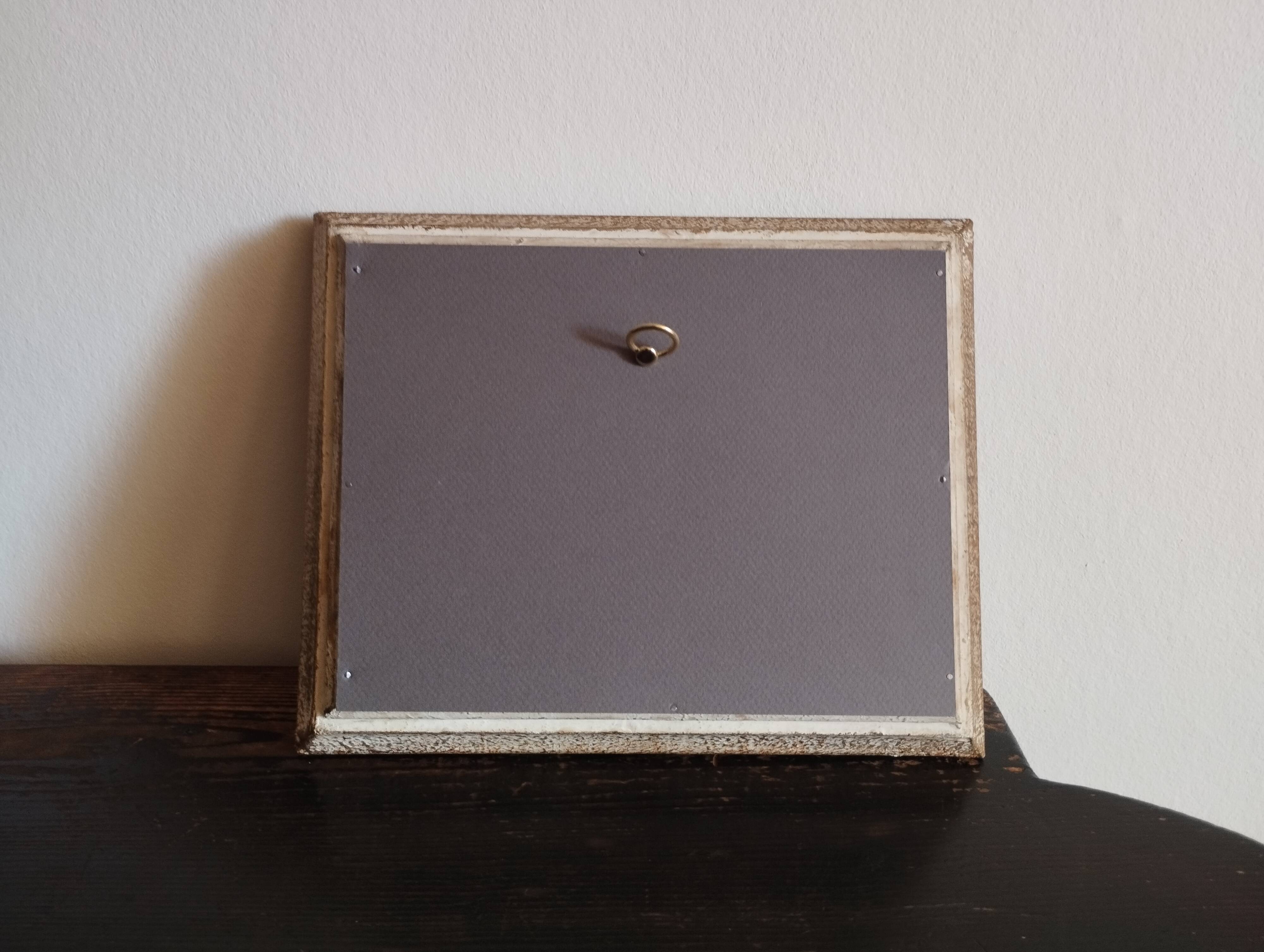 Landscape painting, old oil on cardboard framed signed GILLET.