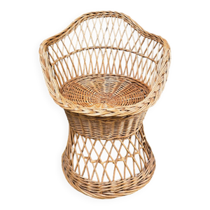 Fauteuil en rotin vintage