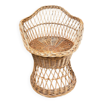 Fauteuil en rotin vintage