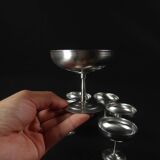 6 stainless steel ice cream cups on foot Létang Rémy stainless steel Made in France