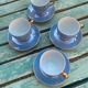 Iridescent blue coffee set