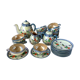 Tasses japonaises en porcelaine coquille d'œuf irisées - Peintes à la mains
