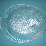 Plat poisson en verre vintage