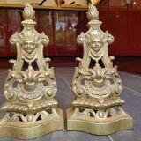 Chenets en bronze doré, XIXe siècle