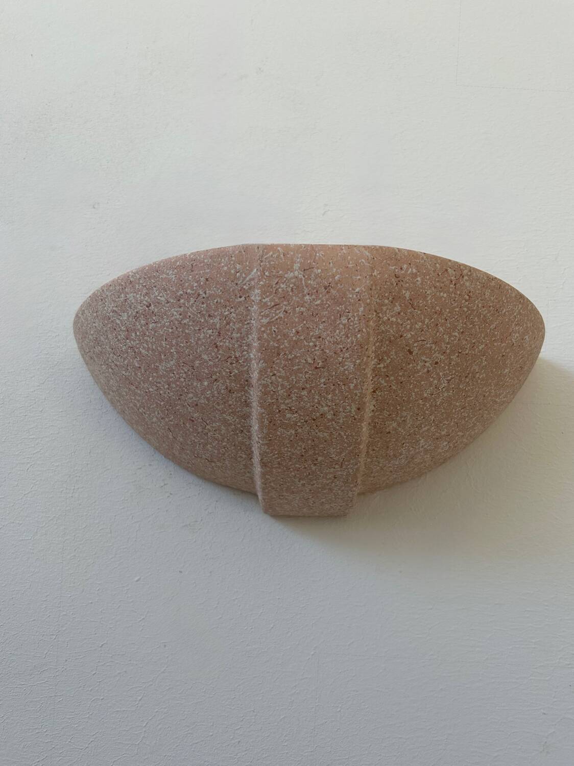 Pair of vintage plaster sconces, speckled pink, France 1970