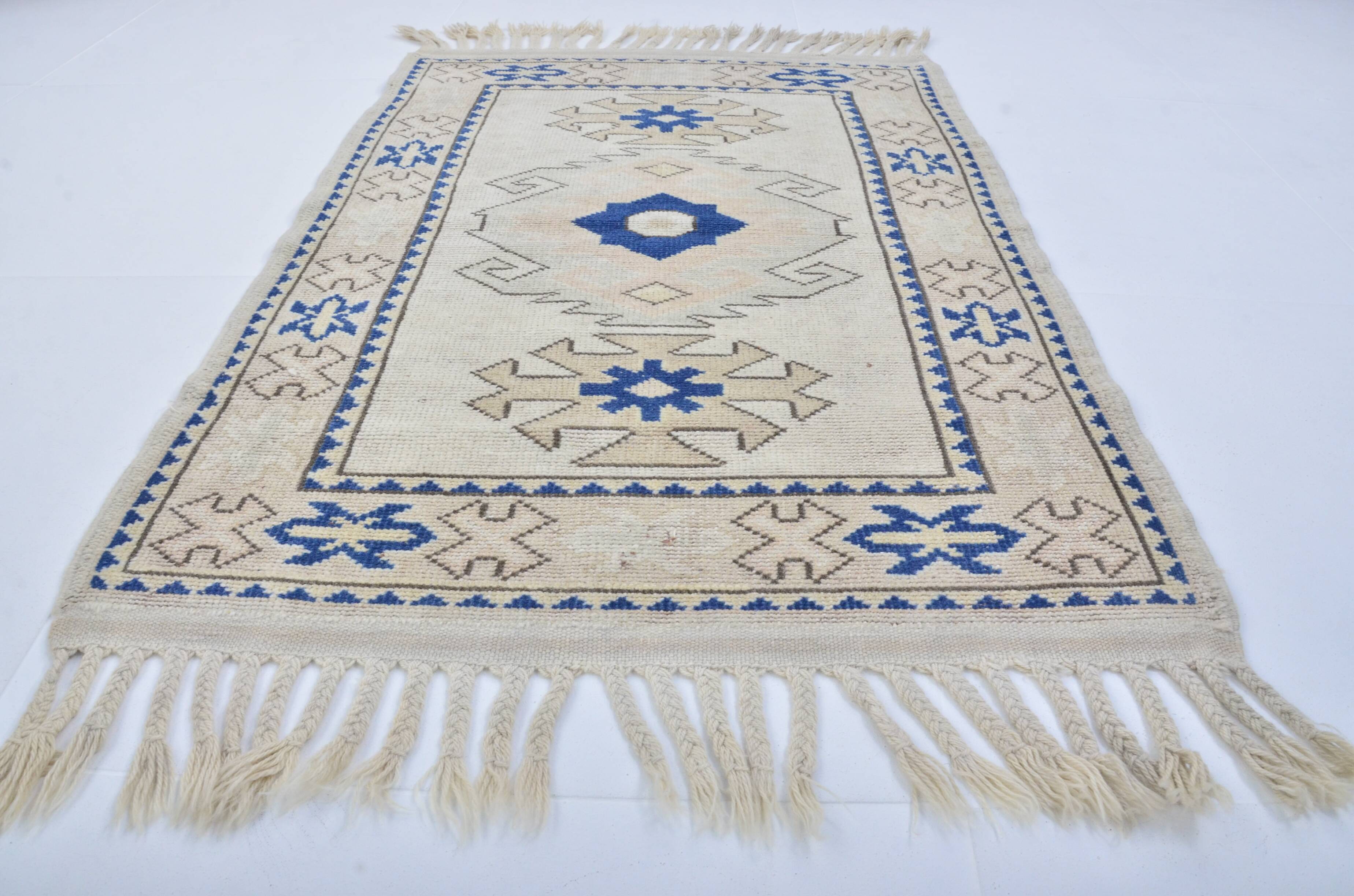 Oushak Handknotted Floor Vintage Rug sku 3450