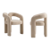 Set of 2 Designer Chairs, white fabric