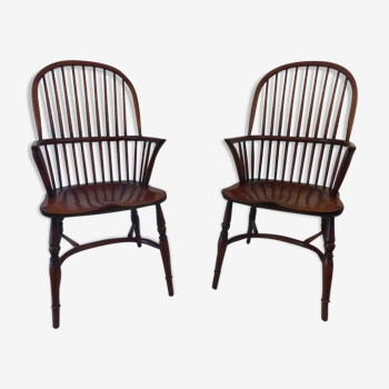 Paire de fauteuils american Windsor