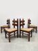 Mid-century brutalist rush dining chairs vintage Charles Dudouyt 1940