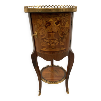Transition style snack table in 20th century marquetry