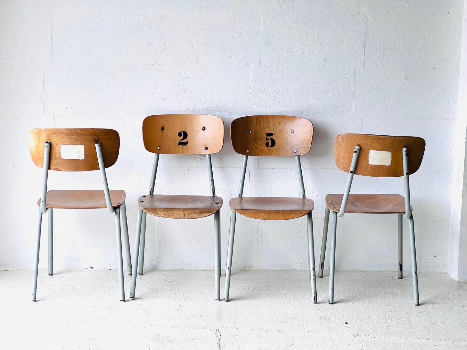 Vintage School Chairs, set of 4