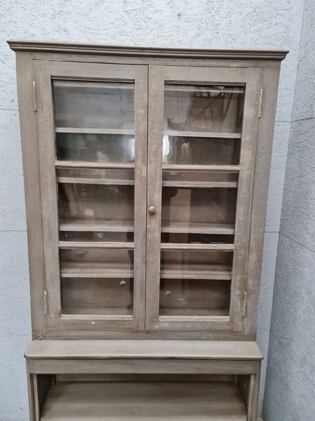 Ancien arrière de comptoir patine grise