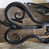 Antique Arts & Crafts Lamp cf. Tiffany Wrought iron and stained glass