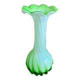 Green blown glass vase