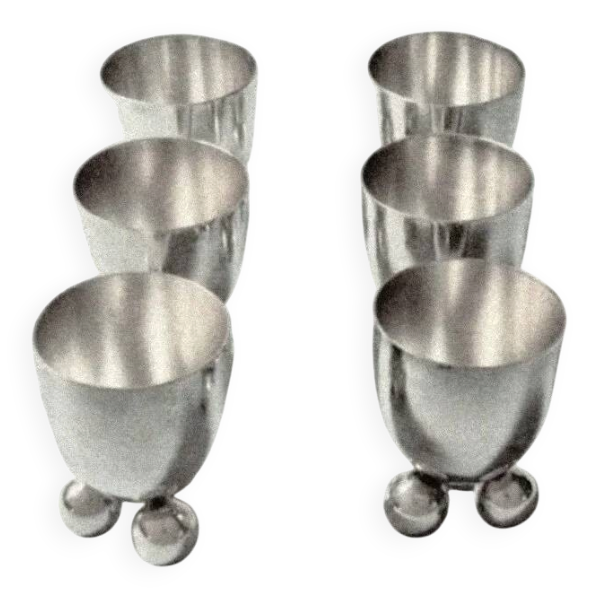 Set of 6 Modernist egg cups, Fritz August Breuhaus, c. 1930