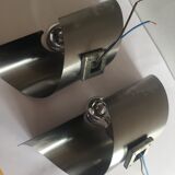 Pair of 1970s stainless steel sconces
