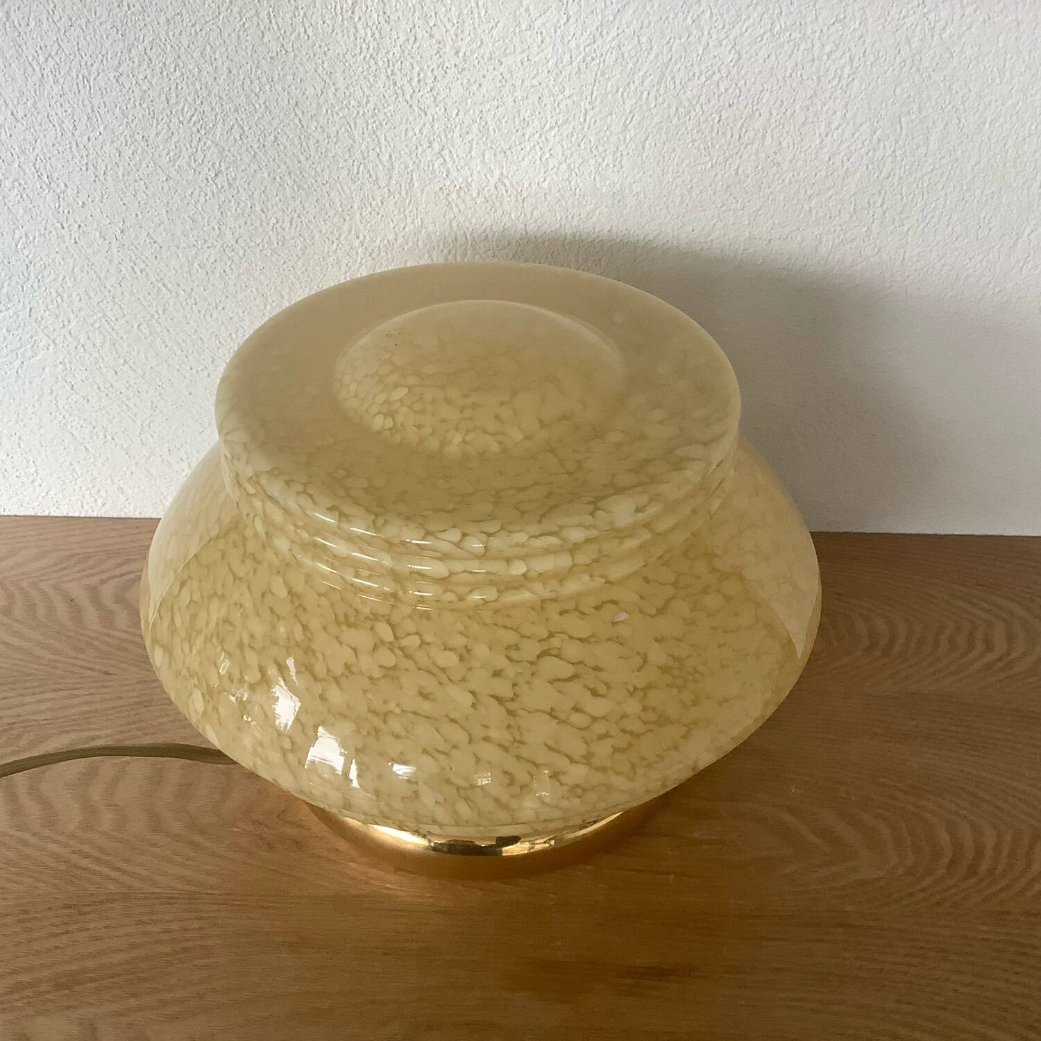 Art Deco Mushroom Lamp Clichy Glass Yellow.