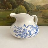 Antique chubby ironstone jug with floral and bird decoration