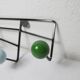 Portemanteaux mural 5 patères boules bois couleur et métal 1950
