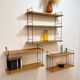 3 String wall shelf modules by WHB, Germany, 1960.