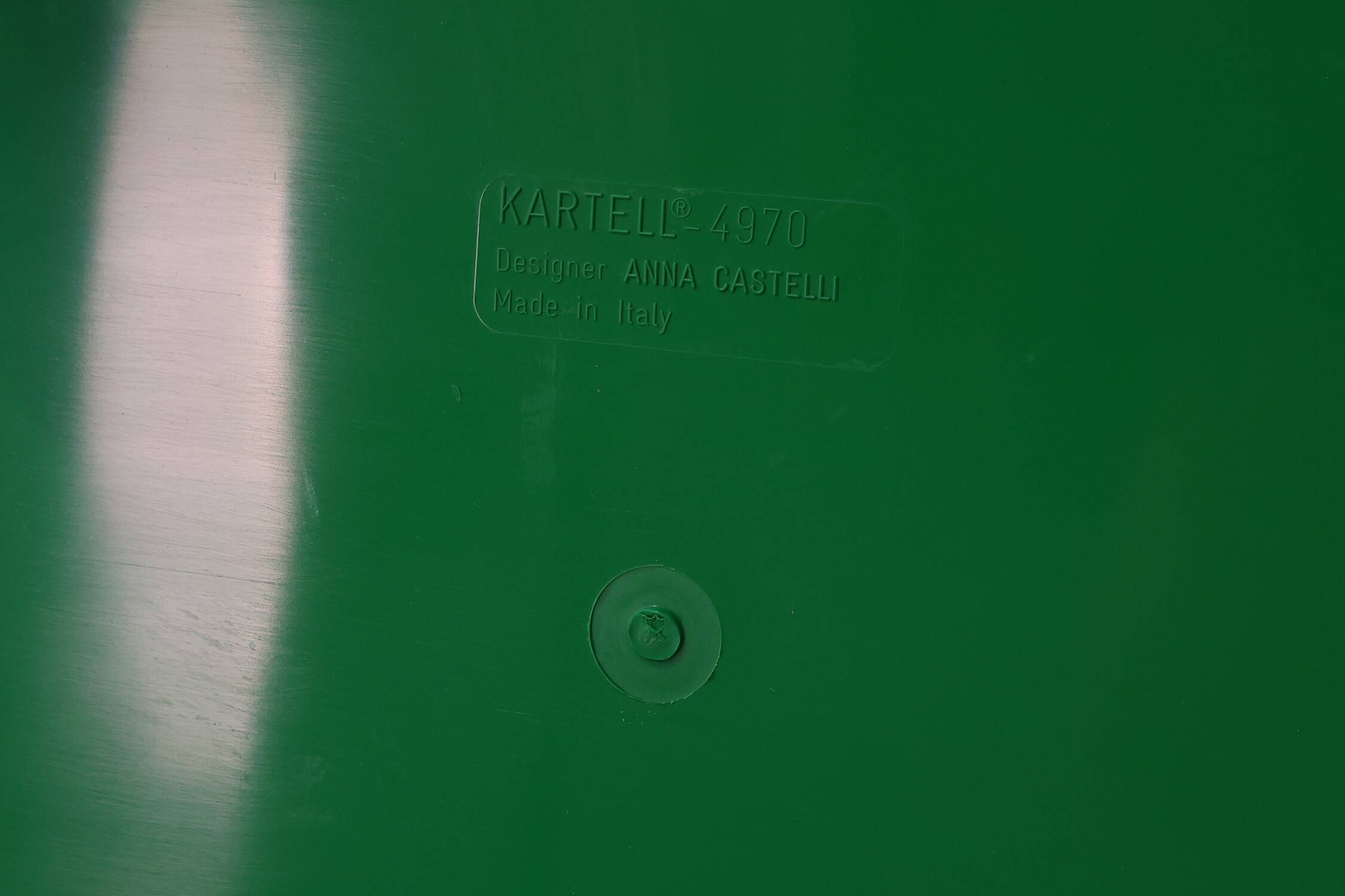 Green storage unit Kartell Model 4970 by Anna Castelli Ferrieri, Italy 1970s.