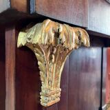 Italian Empire Mahogany and Parcel Gilt Console with Mirror and Carrara Marble Top, Late 18th Century