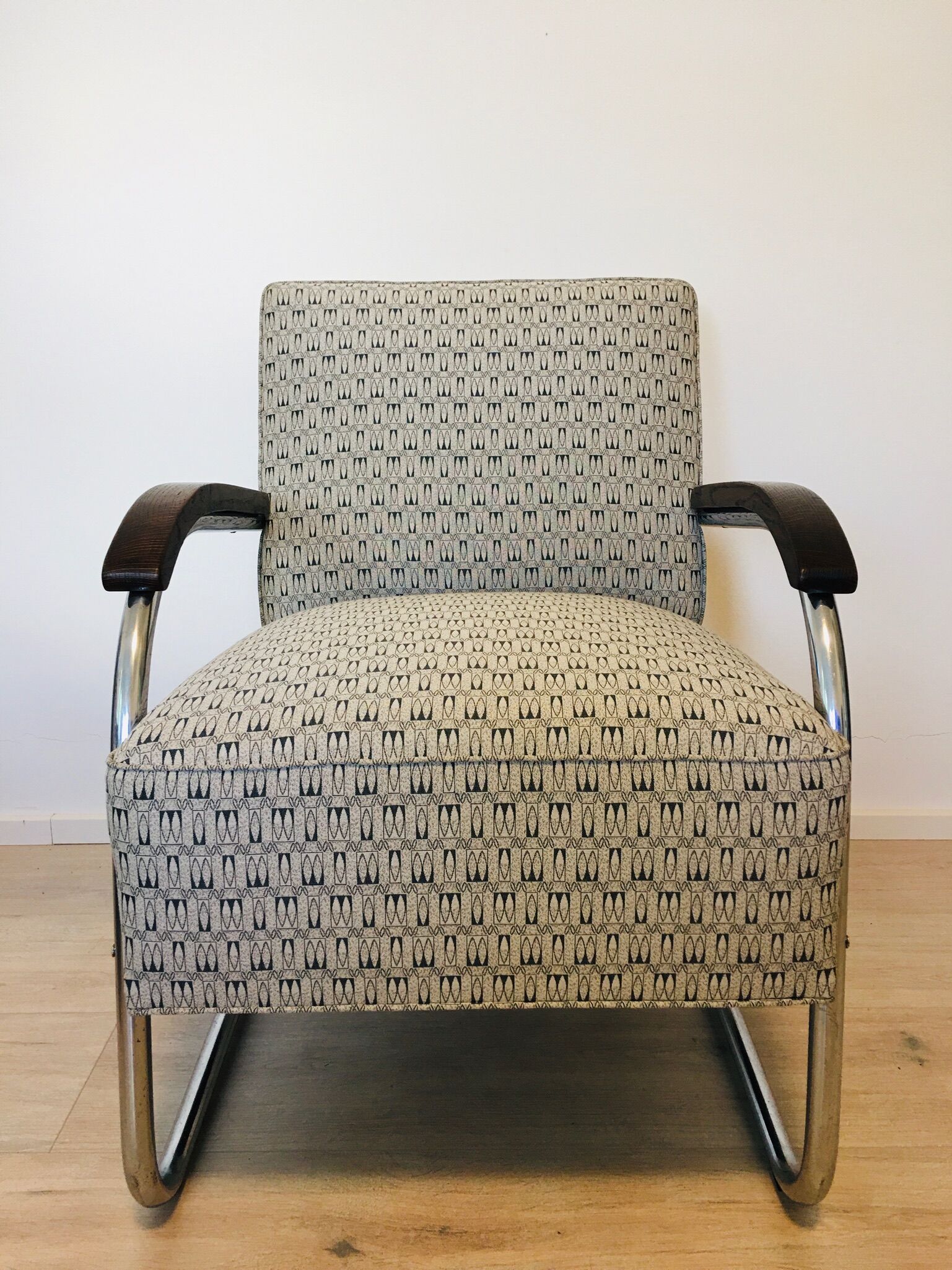 Bauhaus tubular steel armchair from Mücke Melder, 1930s