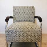 Bauhaus tubular steel armchair from Mücke Melder, 1930s