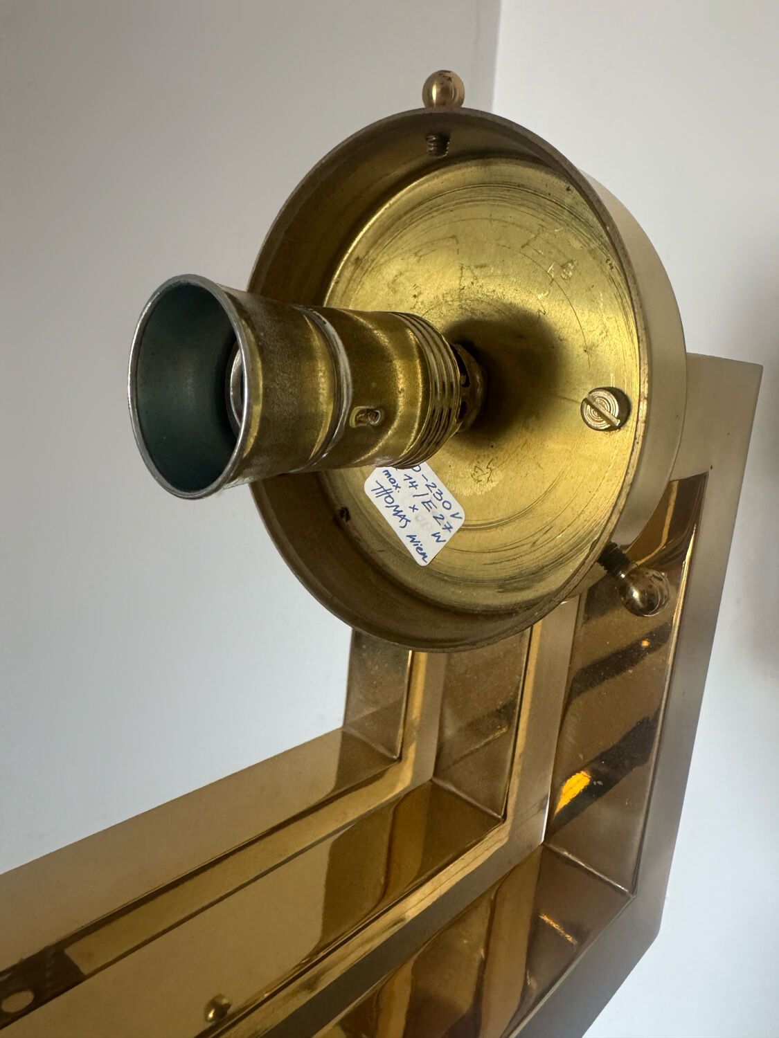 Opaline brass wall lights from the 1970s.