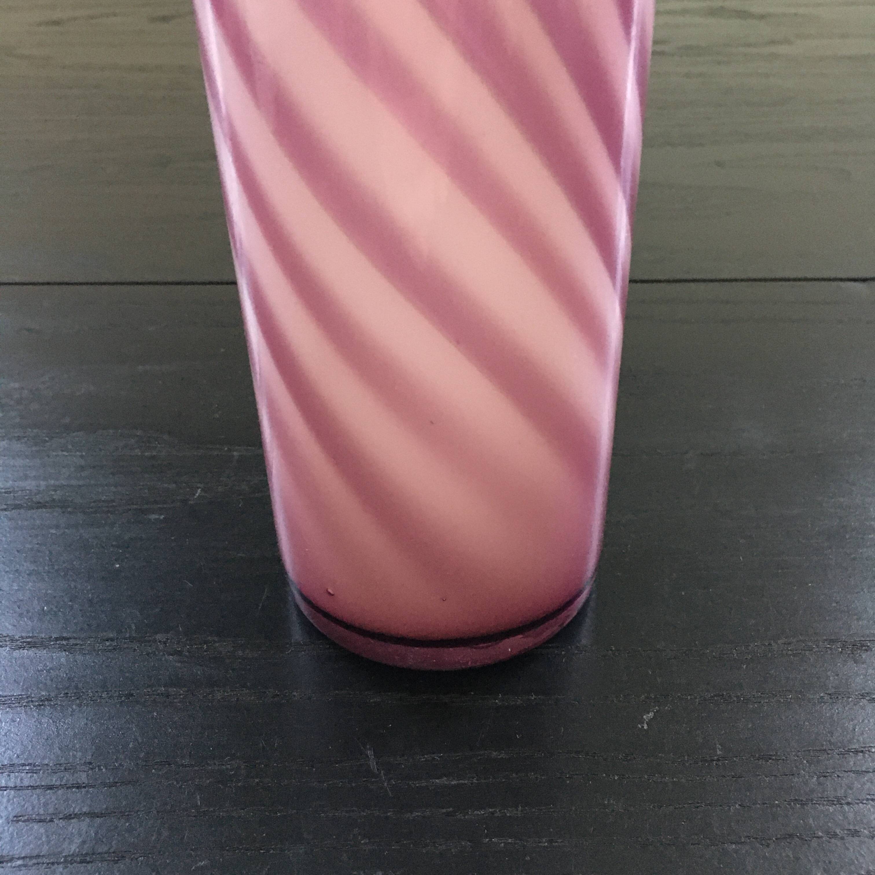 Two-tone pink glass vase