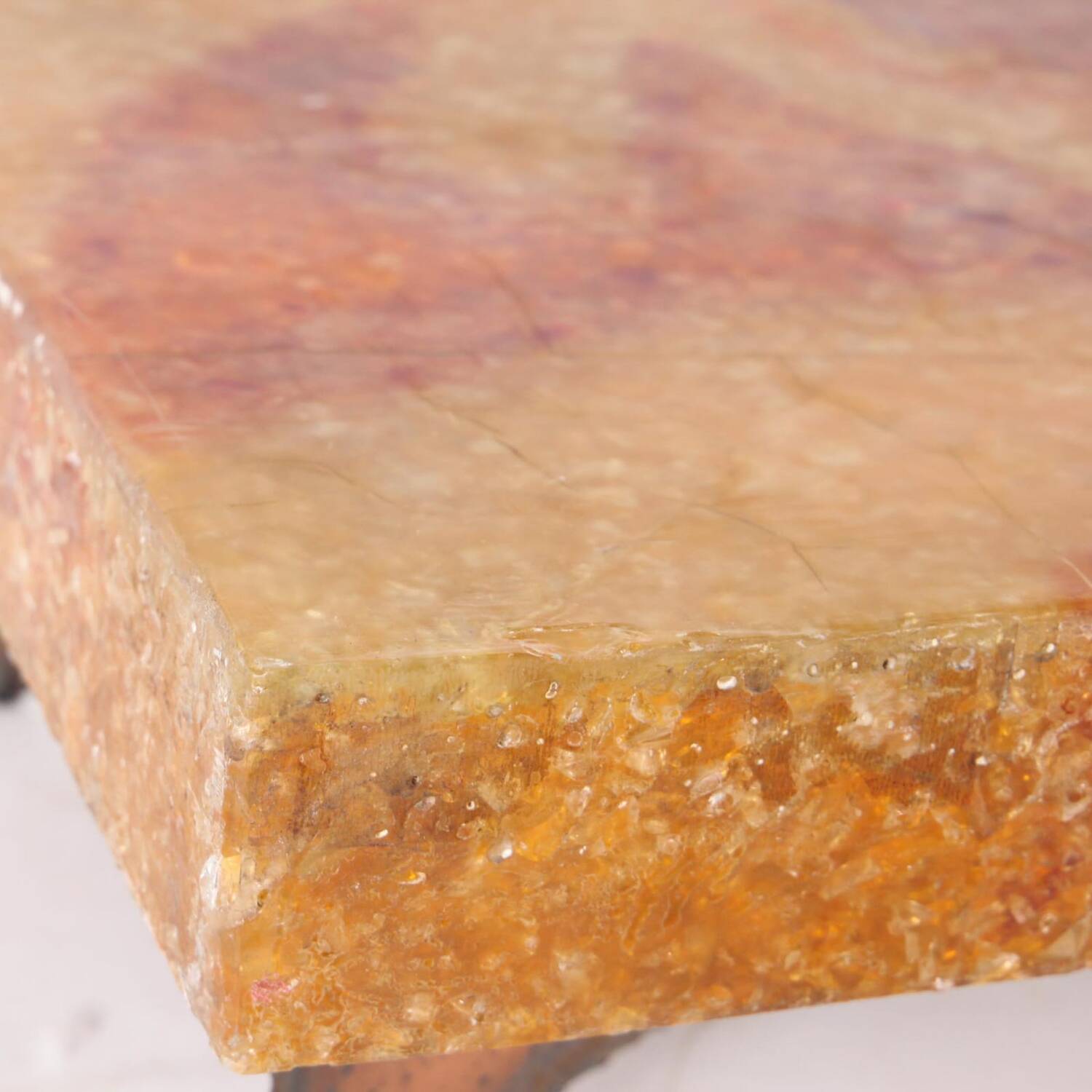 Vintage resin and iron coffee table