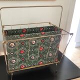 Metal magazine door and vintage oilcloth