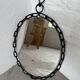 Miroir brutaliste ovale « chaine » 1950