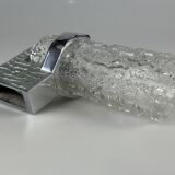 1960s/70s Wall Lamp in Glass & Chrome, Brutalist German Design