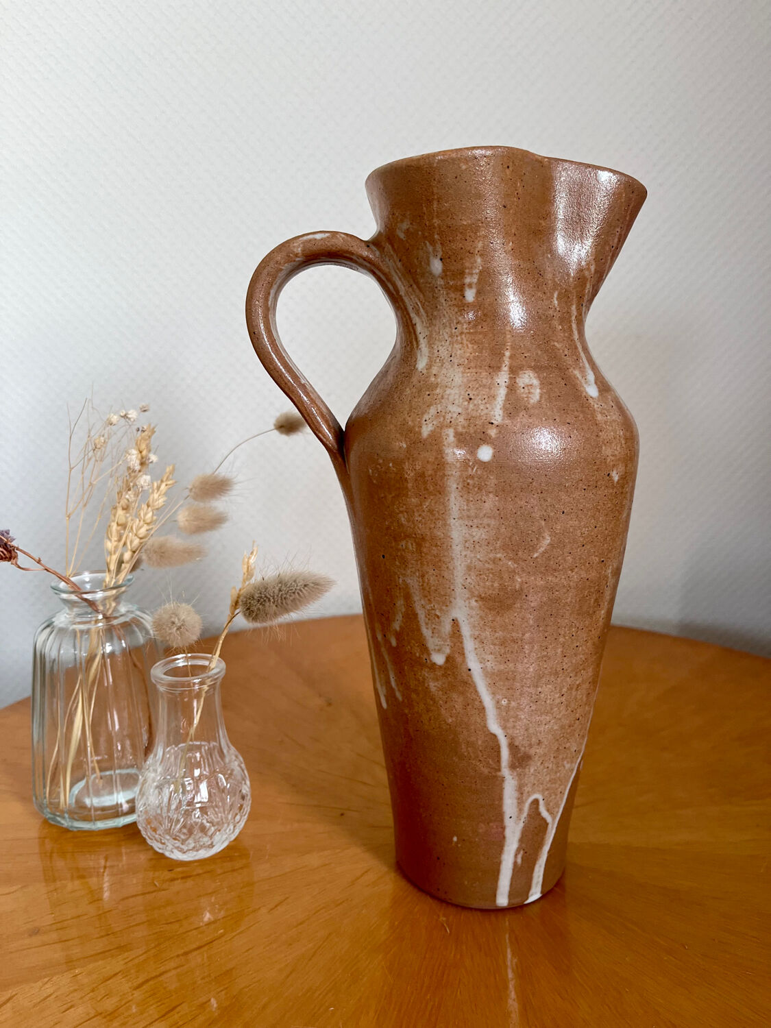 Vintage stoneware pitcher vase