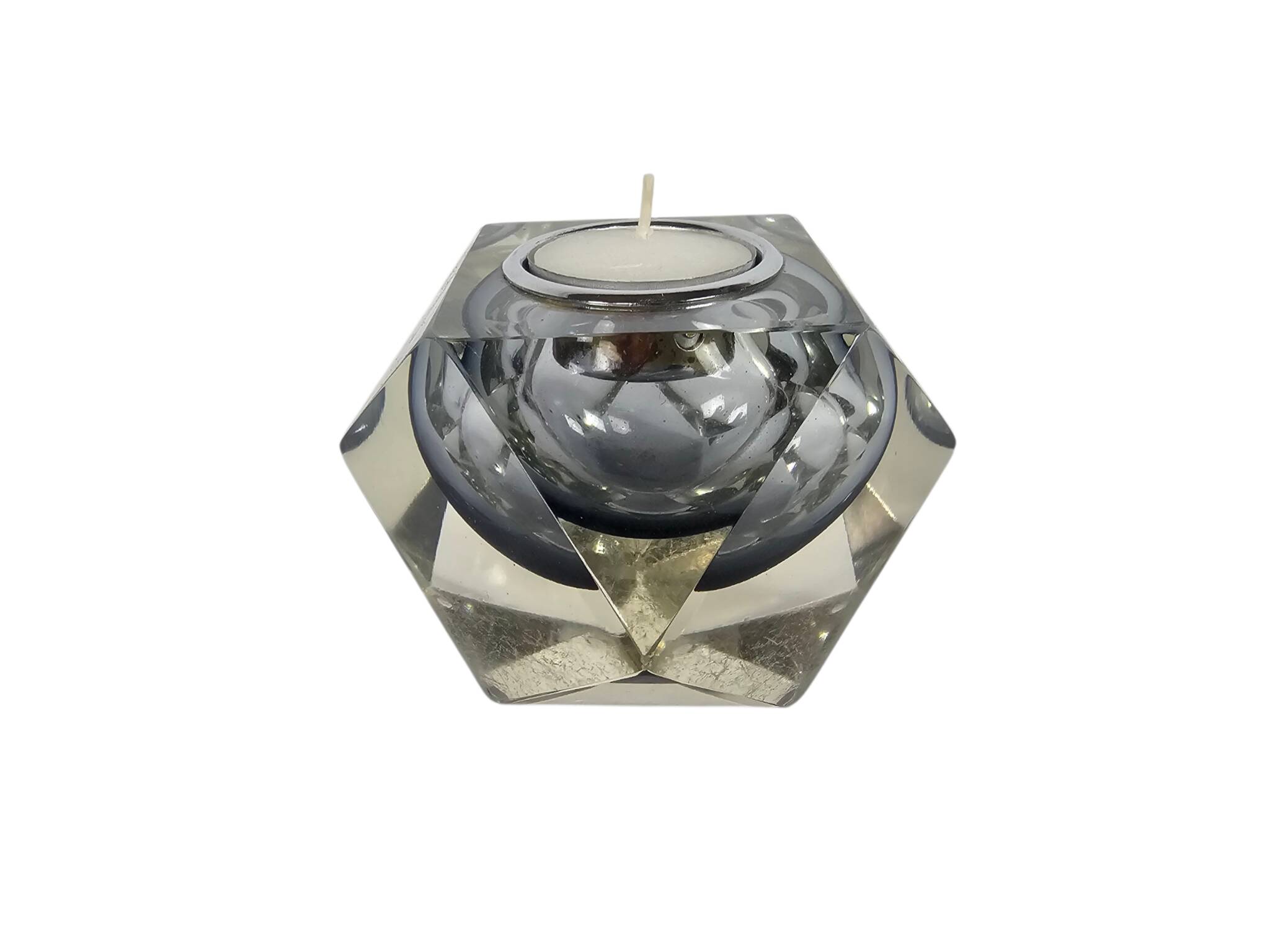Murano - Sommerso - Faceted glass - tealight holder - Flavio Poli - Italy -