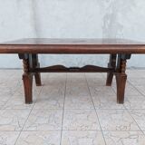 Brutalist art deco style oak table