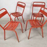 4 tolix metal bistro chairs