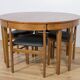 Mid-Century Round Extendable Dining Table and Chairs from McIntosh, 1960s, Set of 5