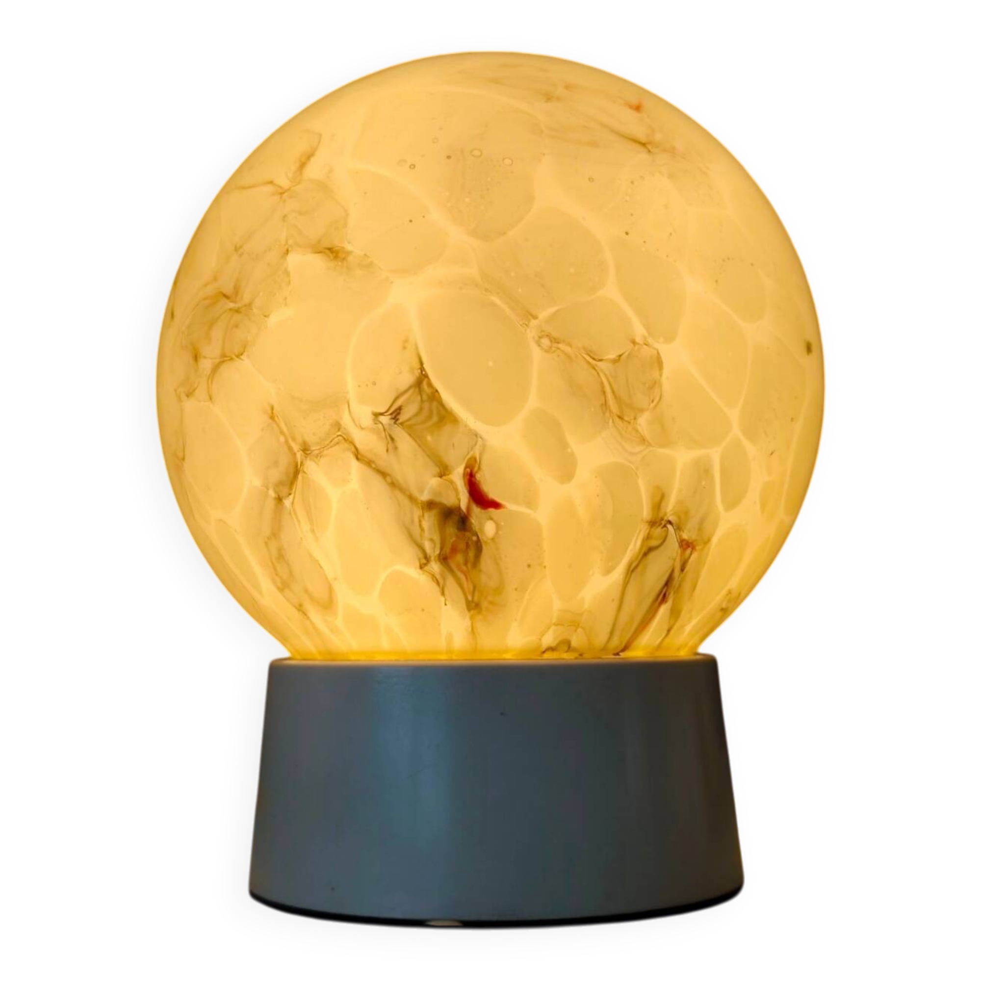 Vintage  Thabur Marble-Effect Globe Lamp – 1930-1950 - Netherlands