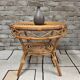 Vintage round side table in rattan – 1960s/70s