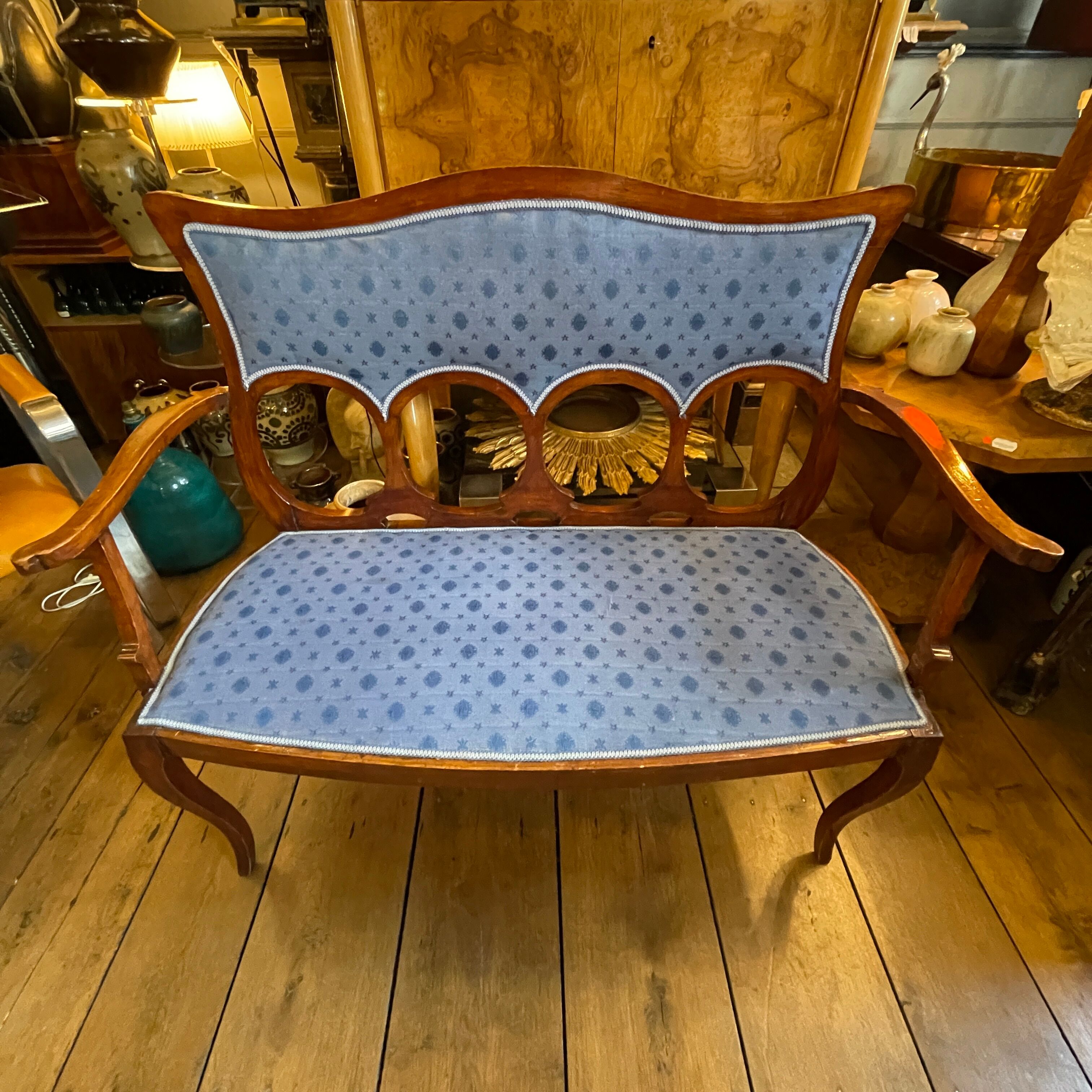 Art nouveau lounge set, 1 sofa + 2 armchairs + 2 chairs, ca 1900