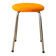 Tabouret en chrome et laine bouillie, orange, 1970